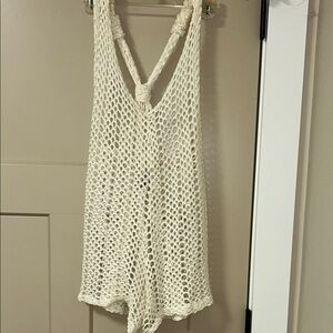 Elegant Cream Knit Swim Cover-Up